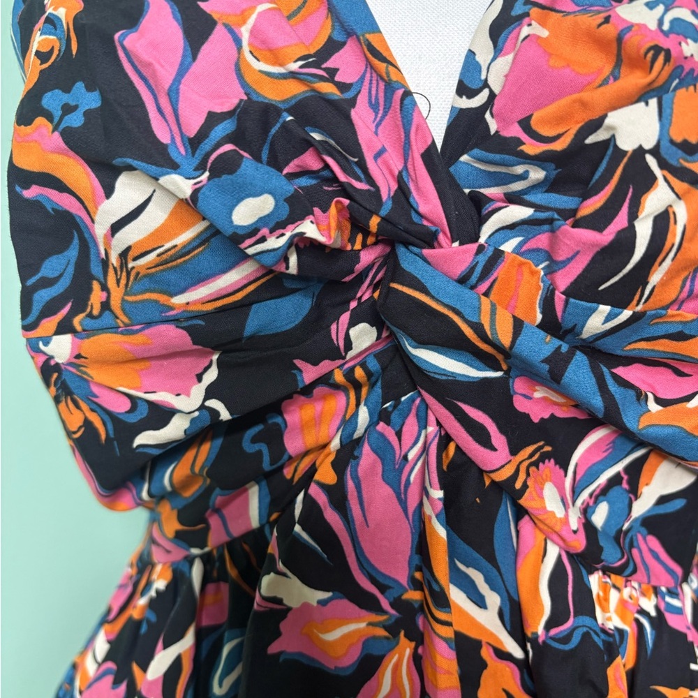 nwt French Connection Black and Pink Floral Maxi Dress small - Picture 4 of 15